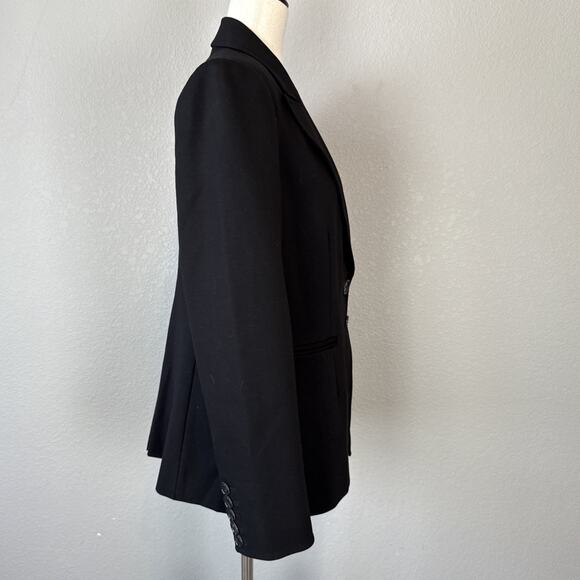 Paige Womens Chelsee Blazer Size L Black Stretch Suiting Work 2 Button Classic - Picture 5 of 7
